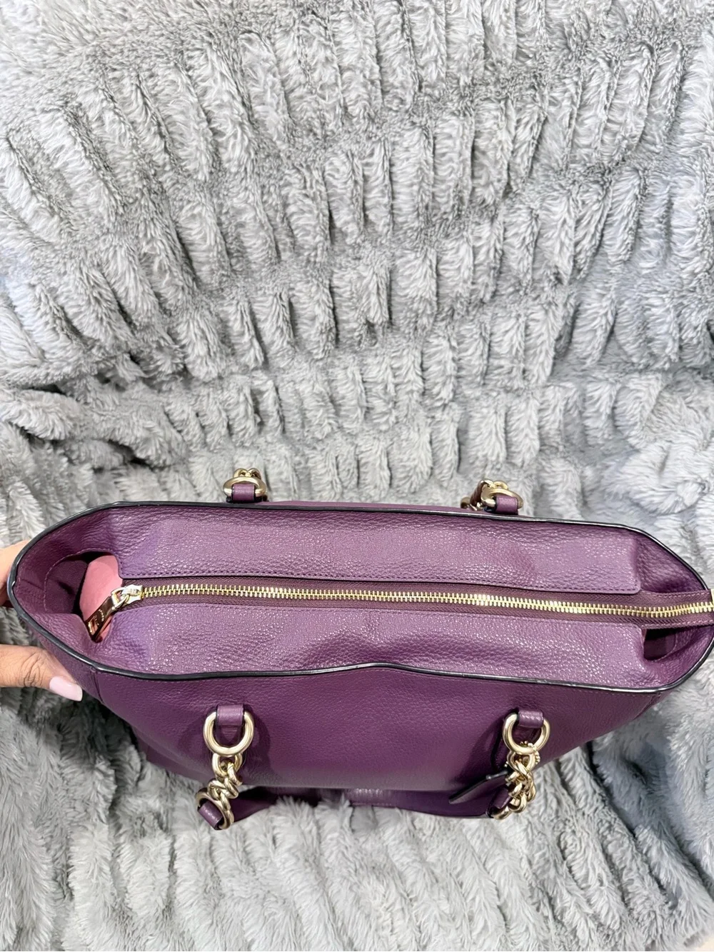ELLE CHAIN TOTE (COACH F72650) GOLD/BLACKBERRY